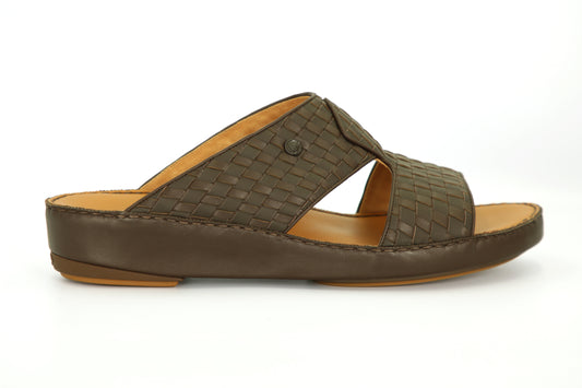 FARADA MILANO MENS ARABIC SANDALS 177WEMATTE- DARK BROWN
