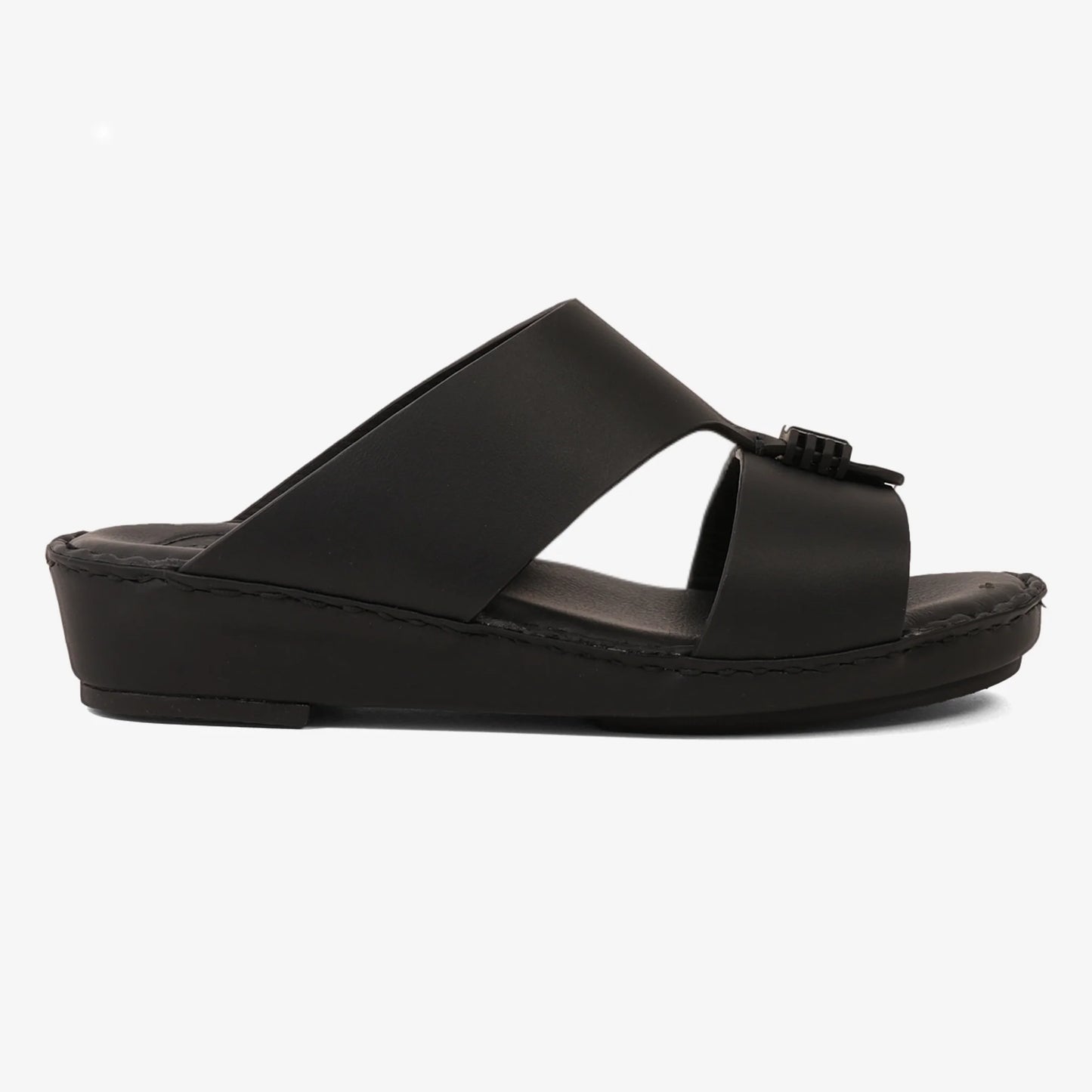 FARADA KIDS SLIDE WITH TEXTURED BUCKLE SANDALS BLACK