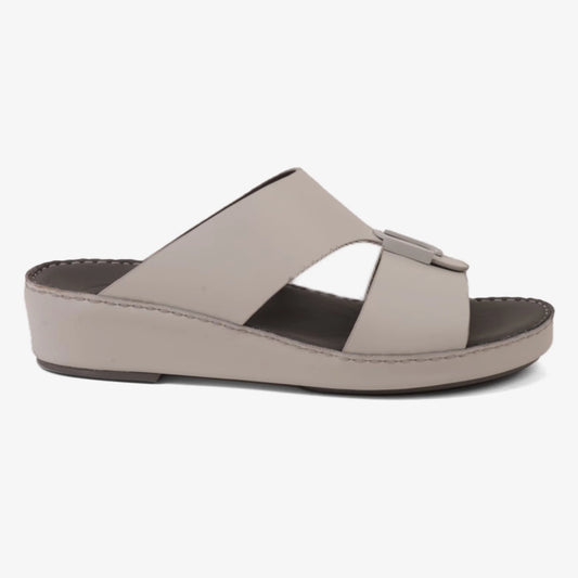 FARADA CLASSIC MENS LEATHER SANDALS LIGHT GREY