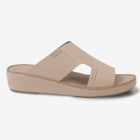 FARADA CLASSIC MENS LEATHER SANDALS WHITE SAND