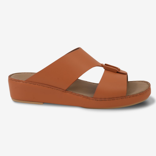FARADA MENS CLASSIC LEATHER SANDALS SAFFRON