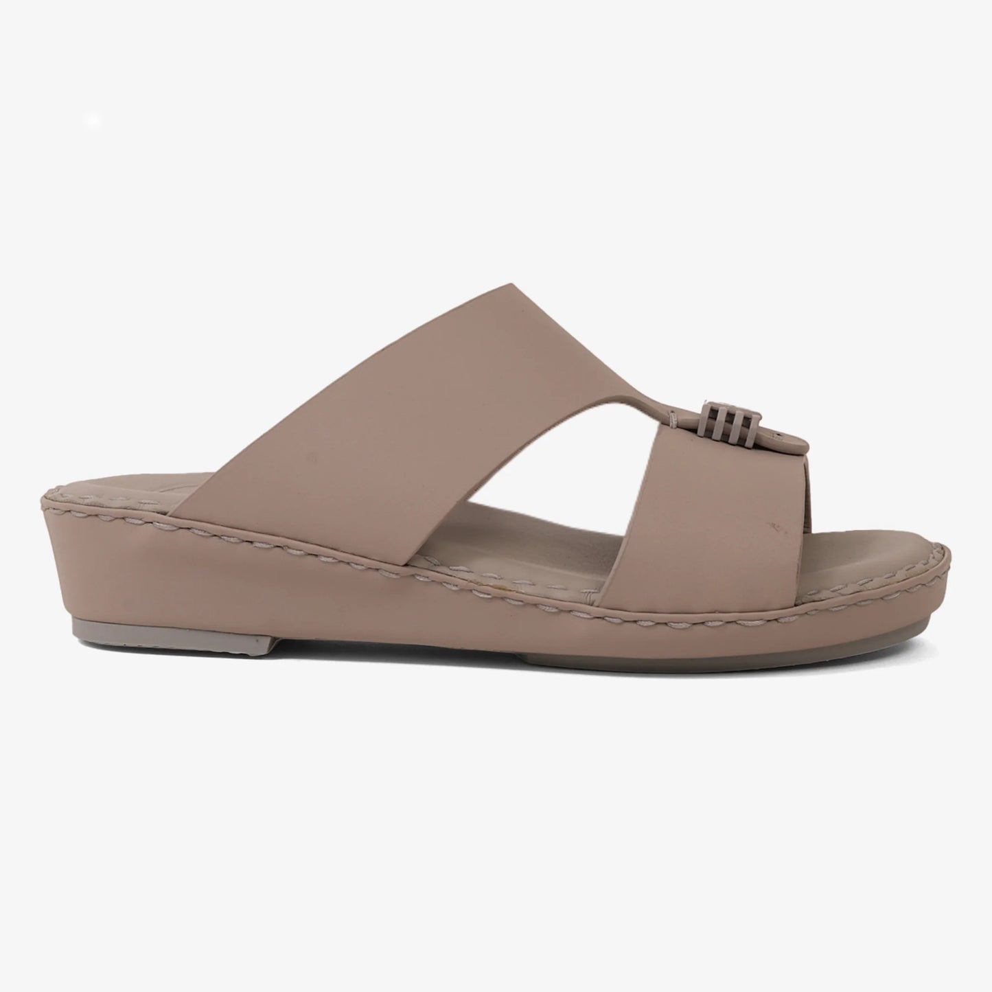 FARADA KIDS SLIDE WITH TEXTURED BUCKLE SANDALS WARM GREY