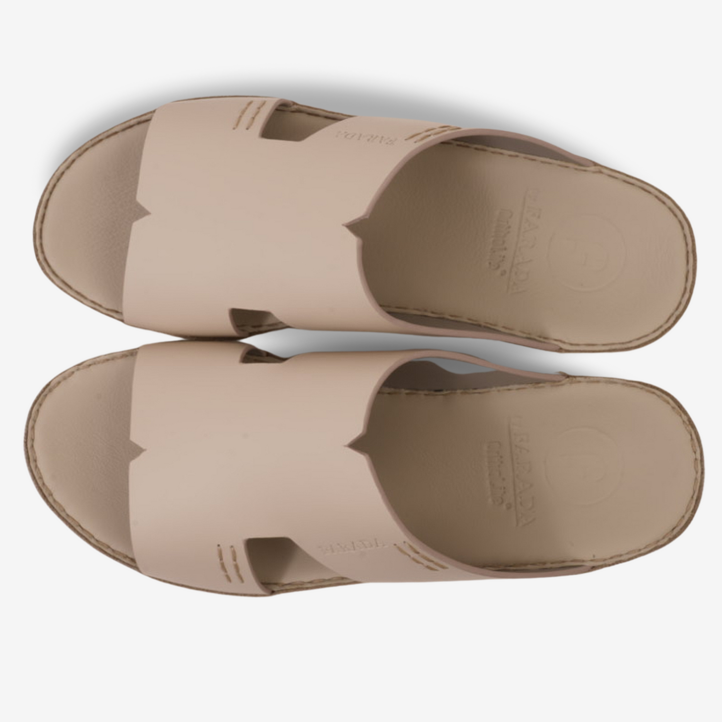 FARADA CLASSIC MENS LEATHER SANDALS WHITE SAND