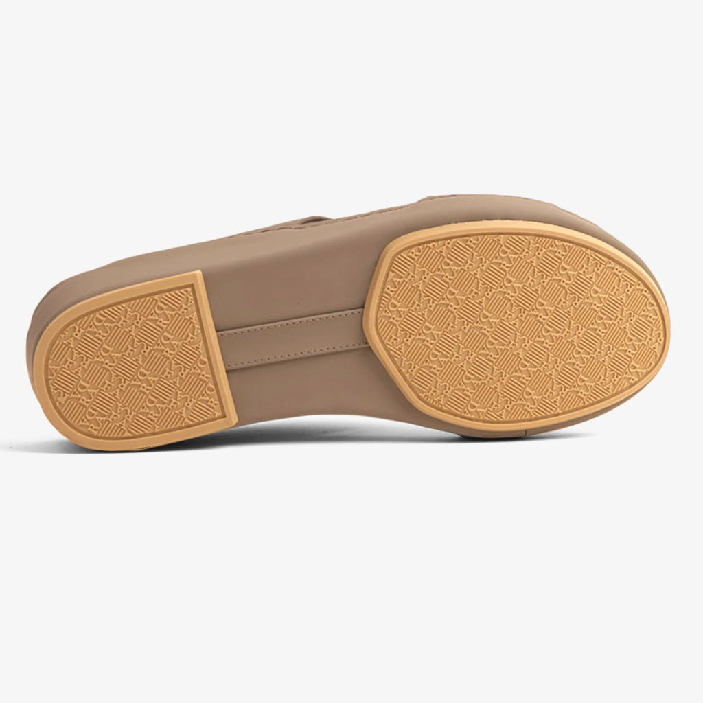 FARADA MEN'S LEATHER SLIP-ON SANDALS WITH STYLISH TRIM LONDON-SKY