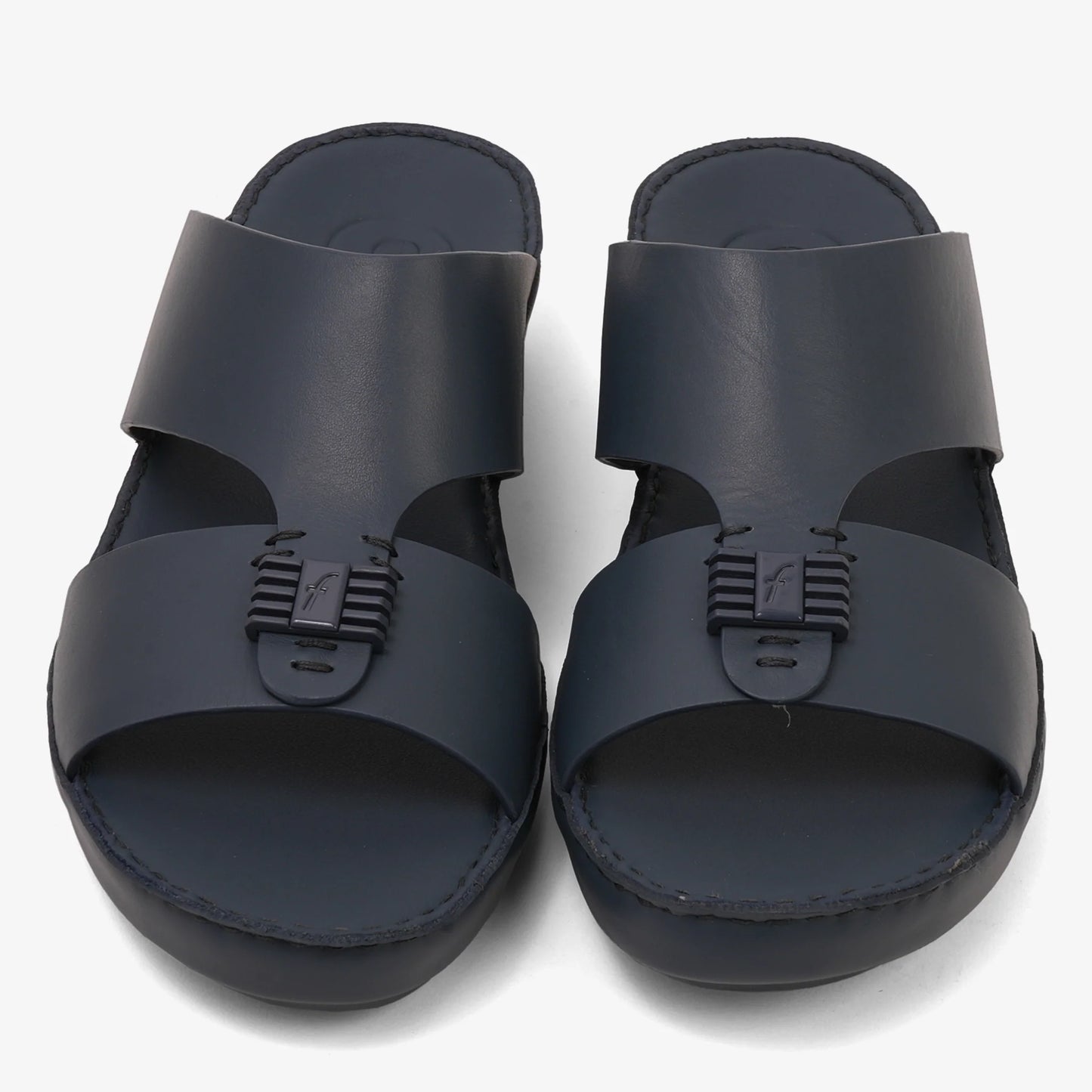 FARADA MENS SLIDE WITH TEXTURED BUCKLE SANDALS SPAZIO