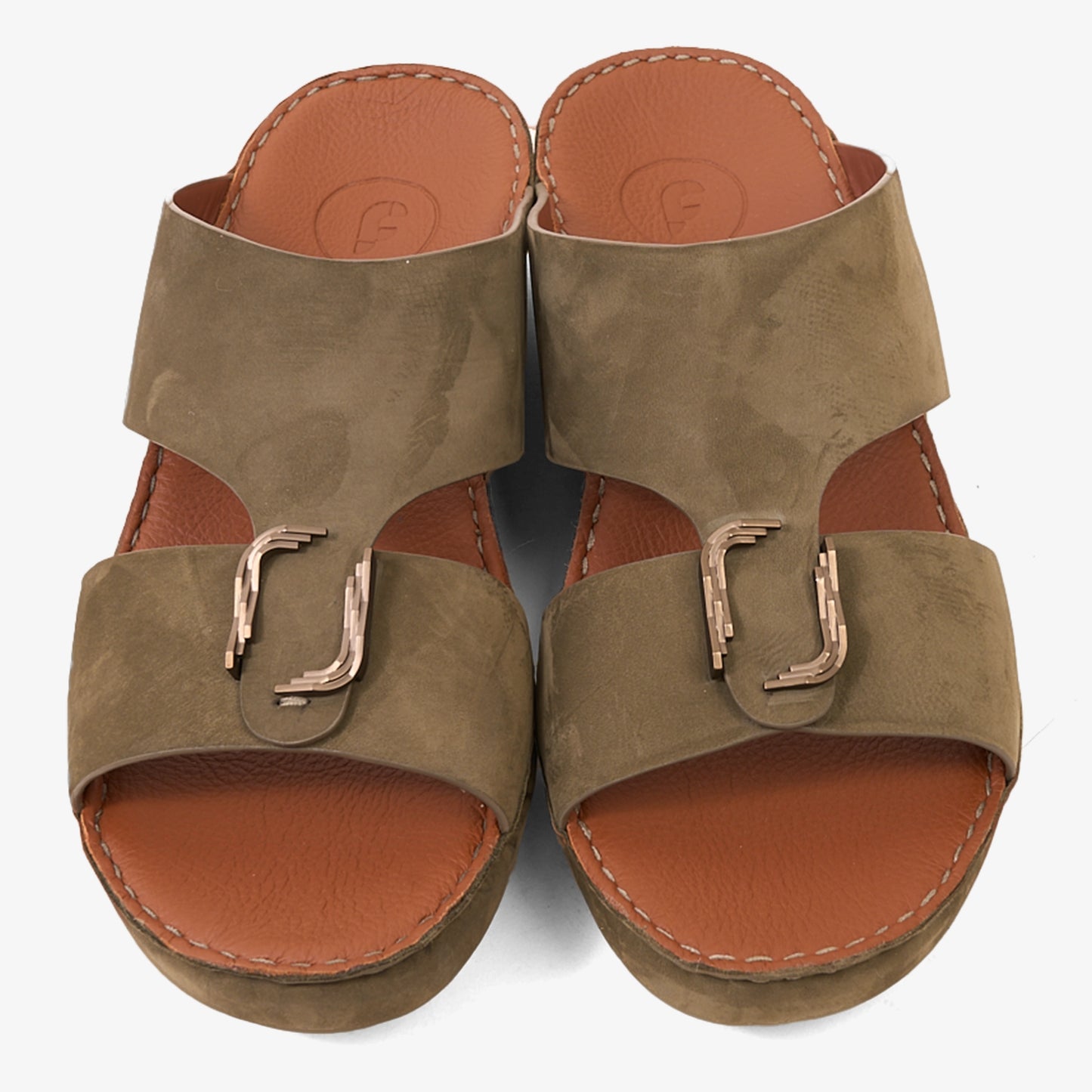 FARADA MODERN PREMIUM SUEDE ARABIC SANDALS OLIVE