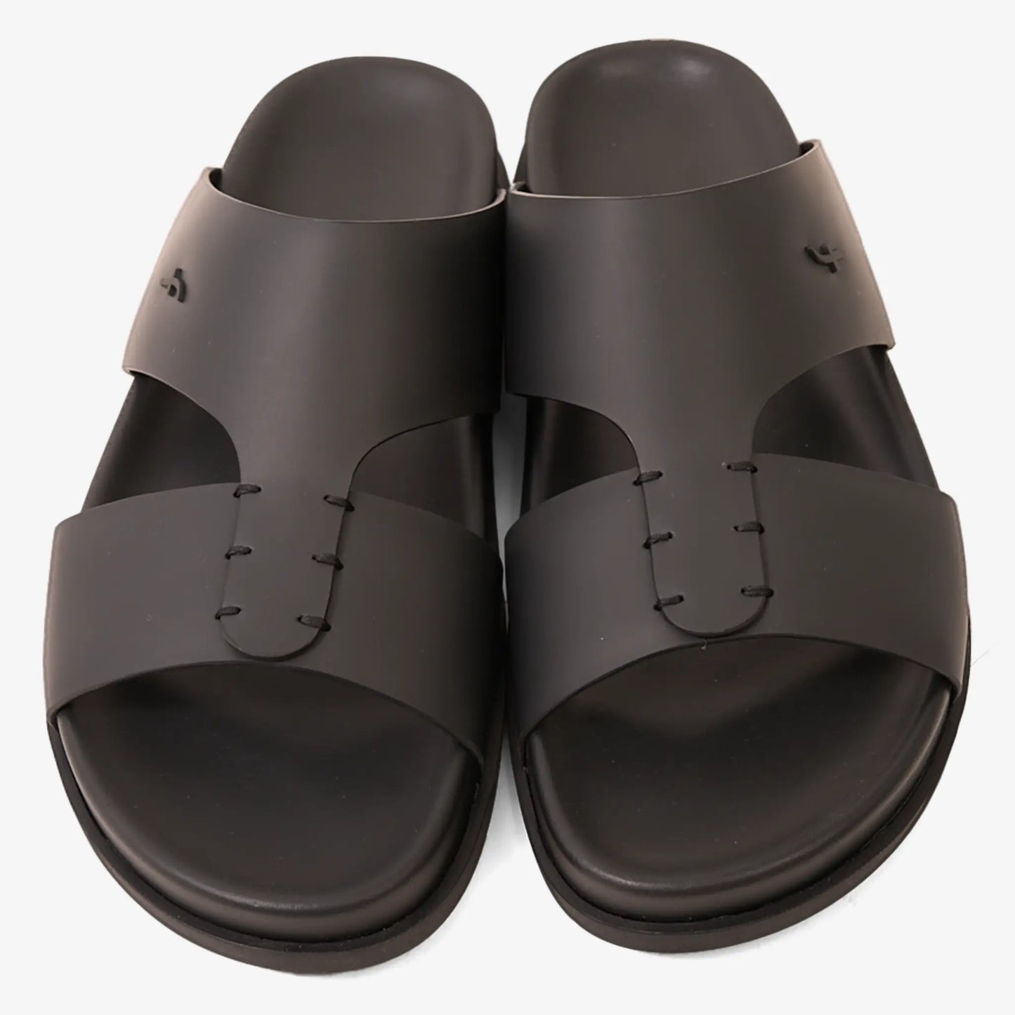 FARADA MODERN MINIMALIST LEATHER ARABIC SANDALS BLACK