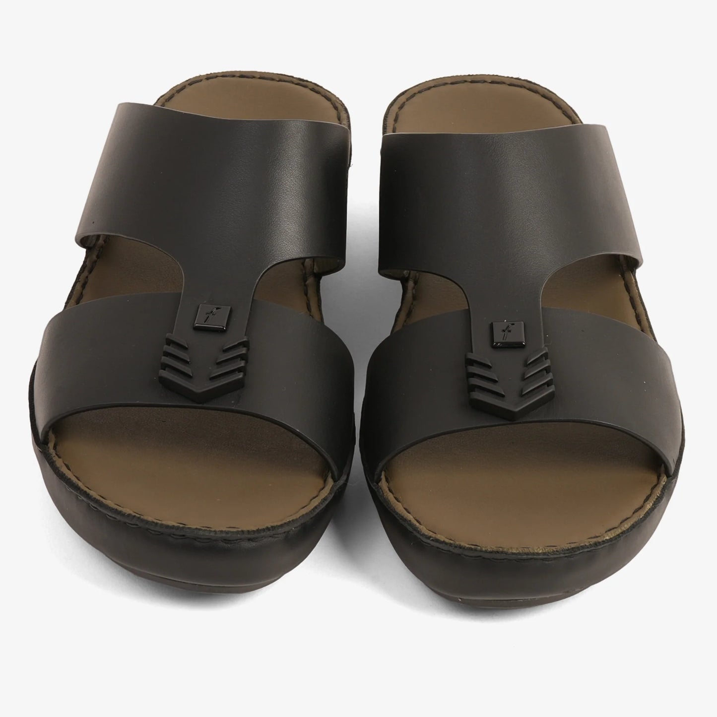 FARADA MENS UNIQUE TEXTURED WITH T-STAP SANDALS BLACK