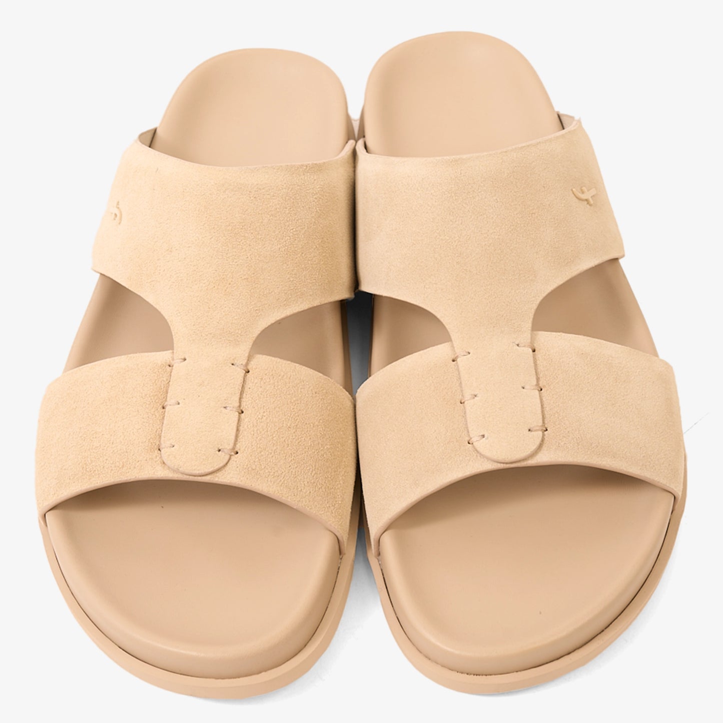 FARADA MODERN MINIMALIST SUEDE NEUTRAL TONE ARABIC SANDALS MASTICE