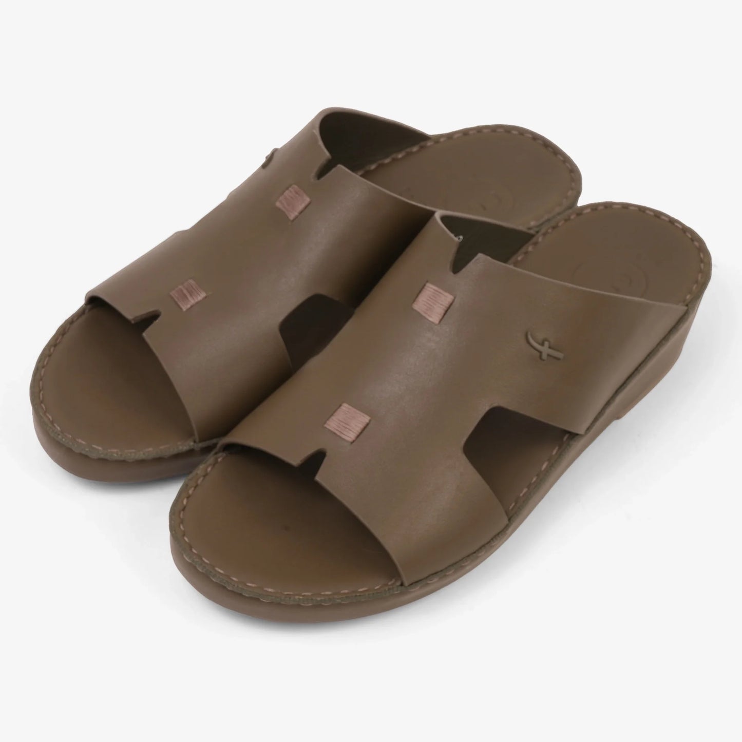 FARADA MATTE MODERN LEATHER MENS SANDALS ARMY