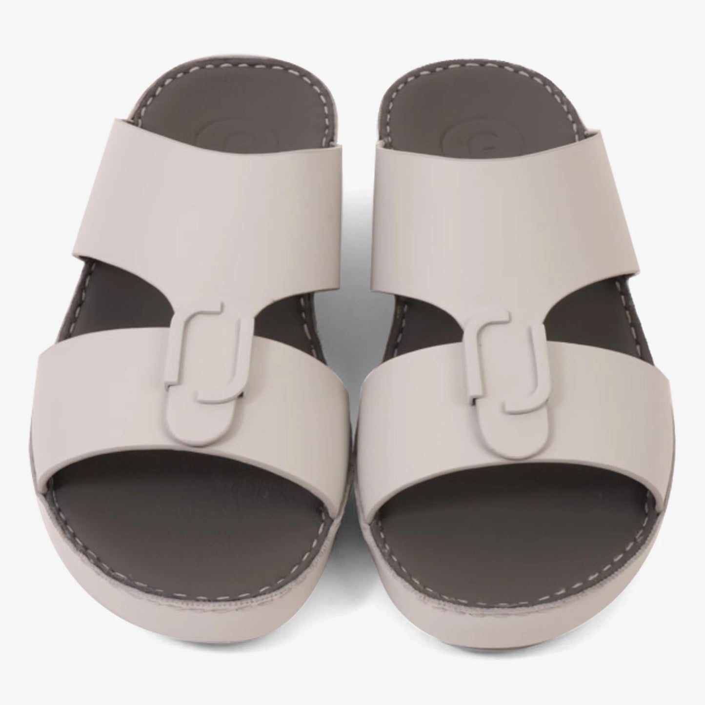 FARADA CLASSIC MENS LEATHER SANDALS LIGHT GREY