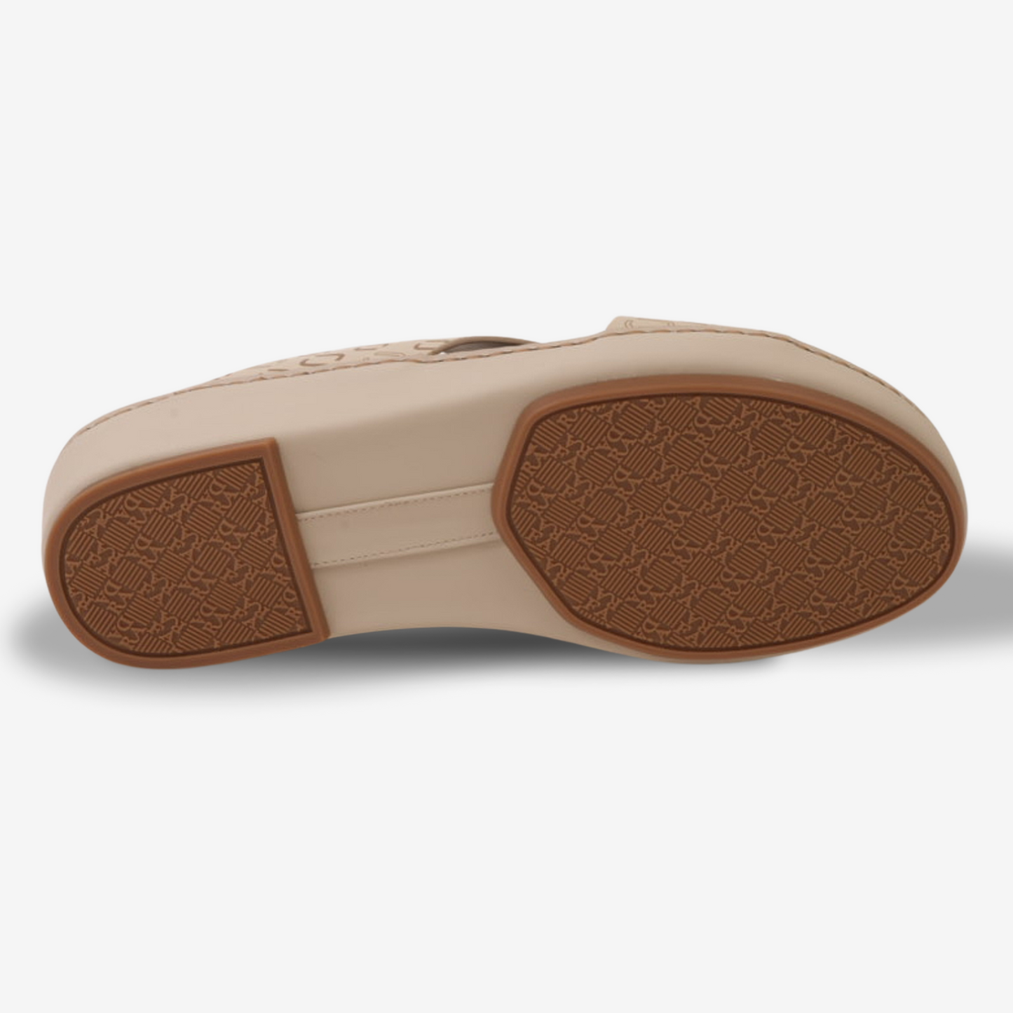 FARADA MEN’S COMFORT & STYLE EMBOSSED SANDALS LIGHT BEIGE
