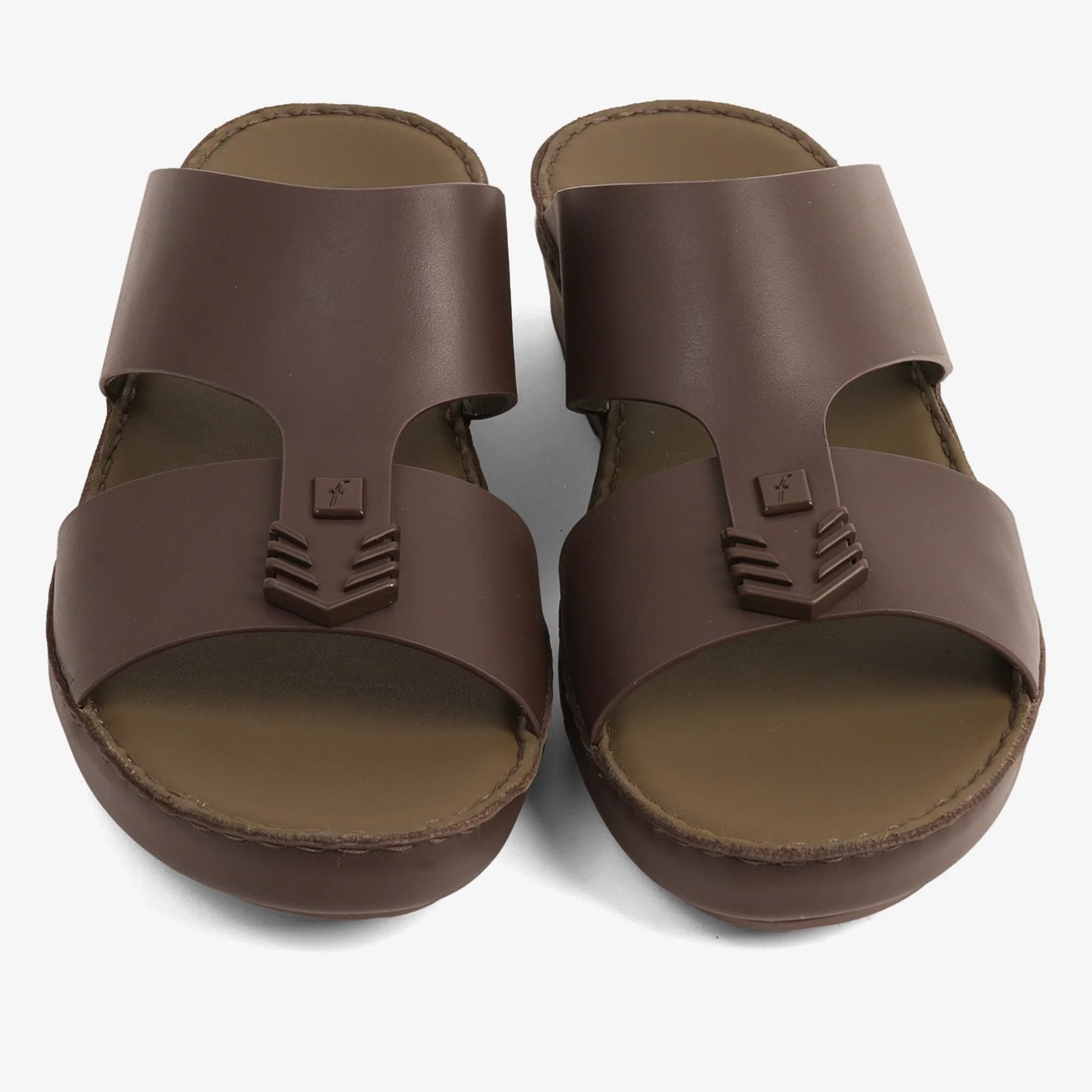FARADA MENS UNIQUE TEXTURED WITH T-STAP SANDALS BROWN