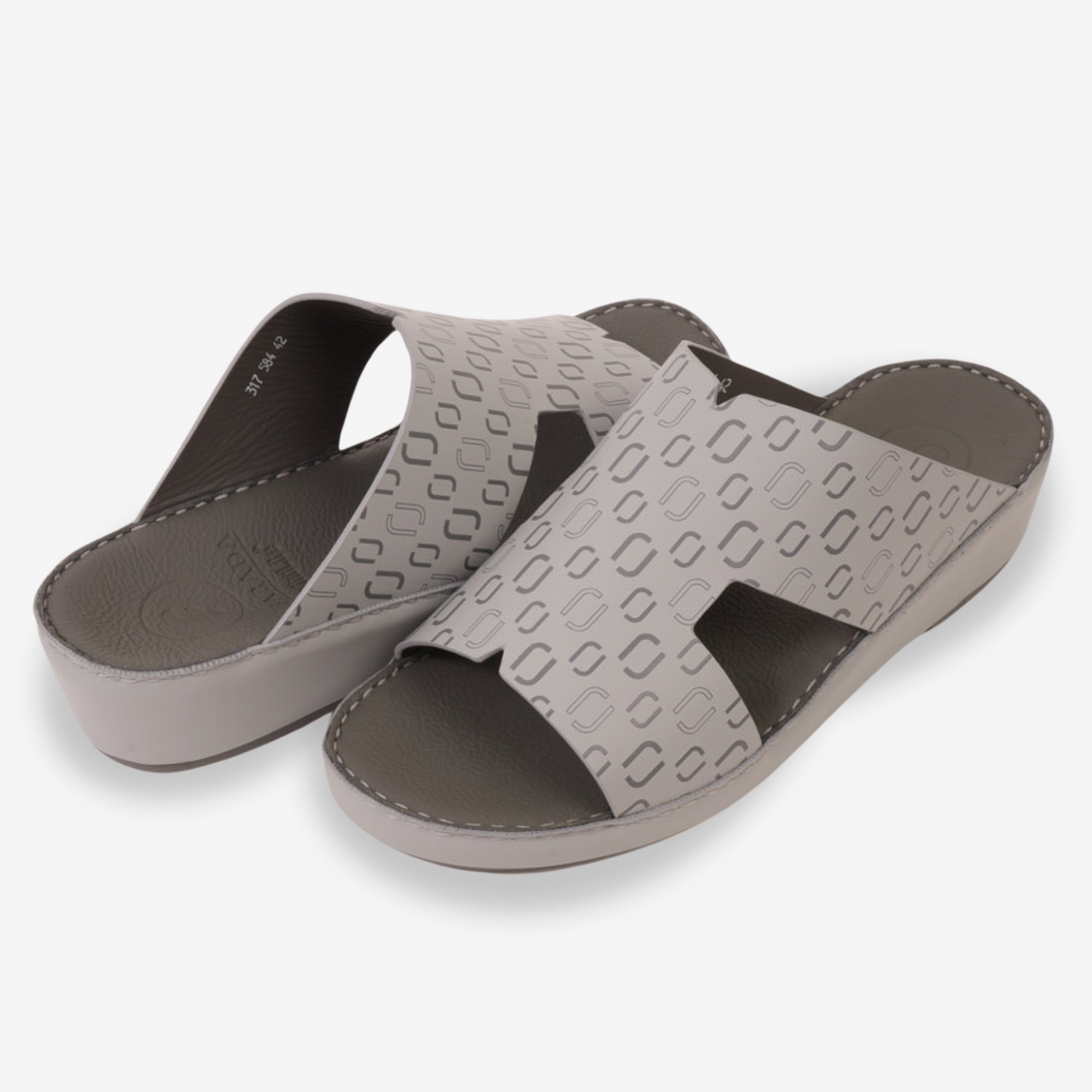 FARADA MEN’S COMFORT & STYLE EMBOSSED SANDALS LIGHT SKY