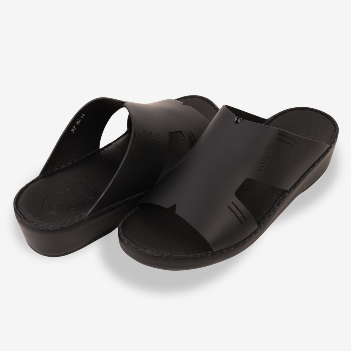 FARADA CLASSIC MENS LEATHER SANDALS BLACK