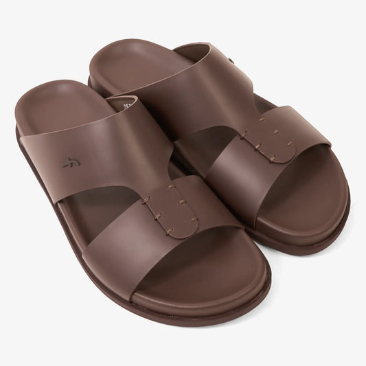 FARADA MODERN MINIMALIST LEATHER ARABIC SANDALS BROWN