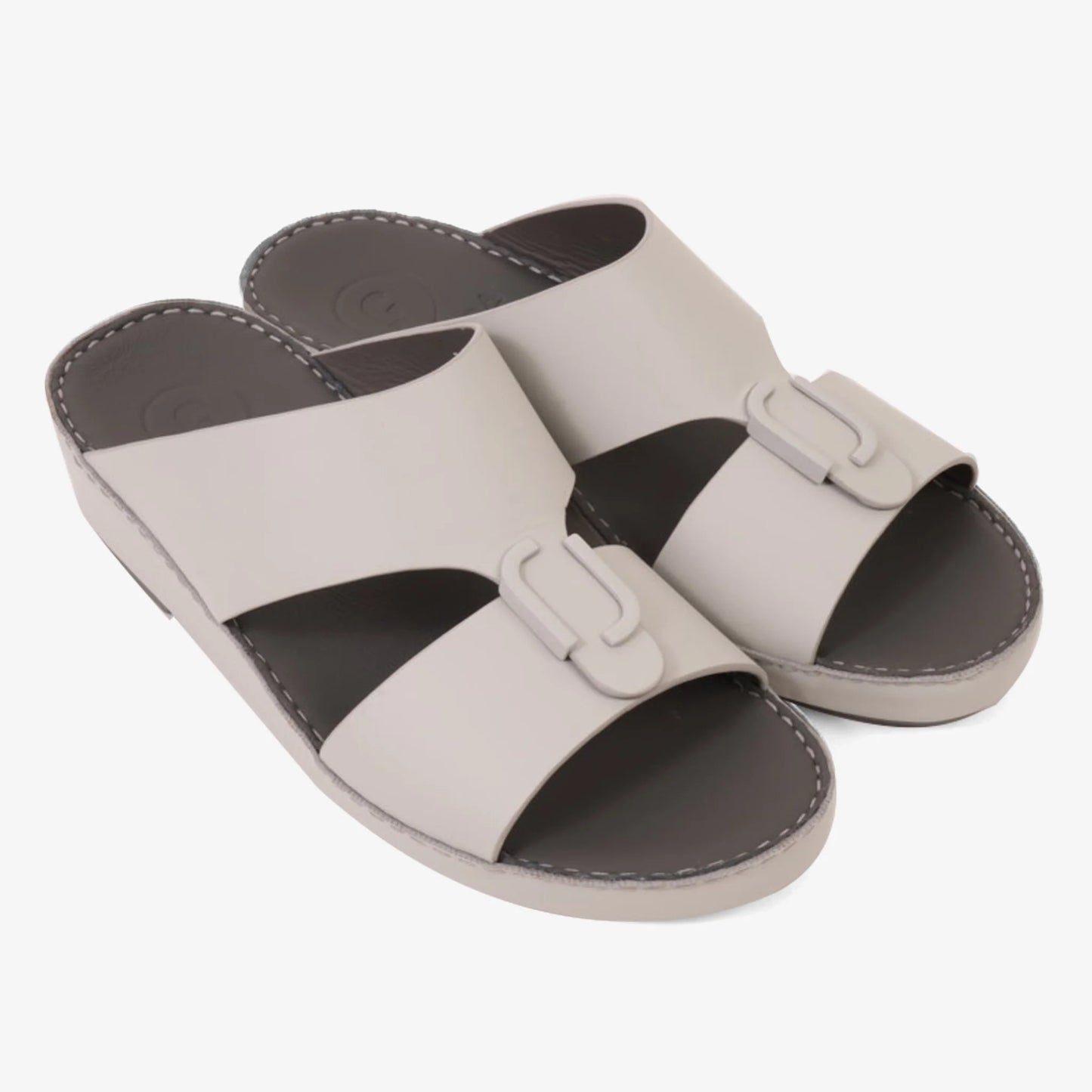 FARADA CLASSIC MENS LEATHER SANDALS LIGHT GREY
