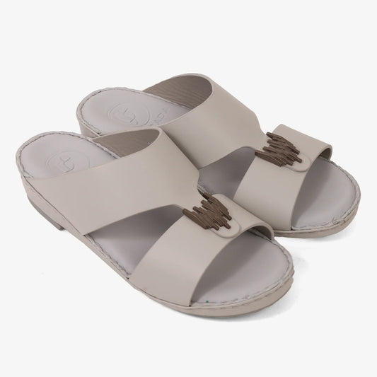 FARADA KIDS UNIQUE TEXTURED ACCENT SANDALS LIGHT GREY