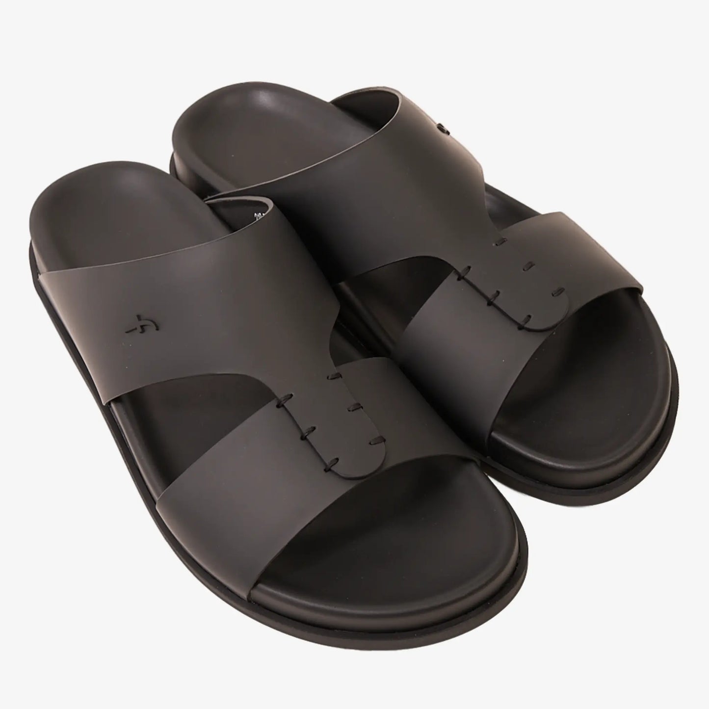 FARADA MODERN MINIMALIST LEATHER ARABIC SANDALS BLACK