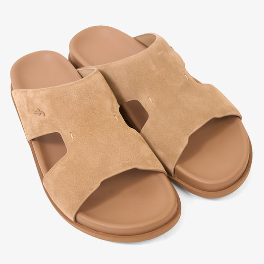 FARADA MODERN MINIMALIST SUEDE NEUTRAL TONE ARABIC SANDALS AVANA