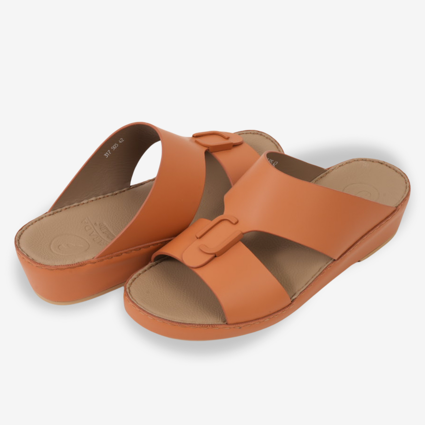 FARADA MENS CLASSIC LEATHER SANDALS SAFFRON