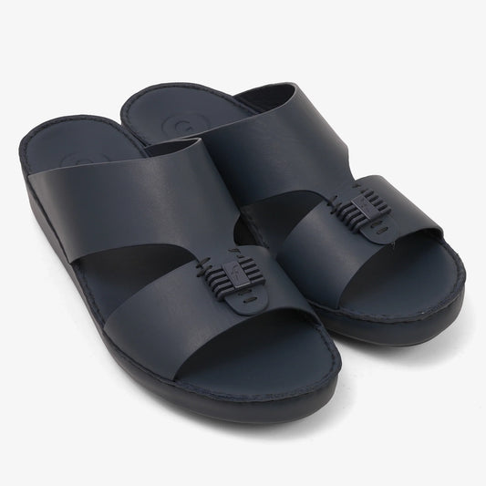 FARADA MENS SLIDE WITH TEXTURED BUCKLE SANDALS SPAZIO