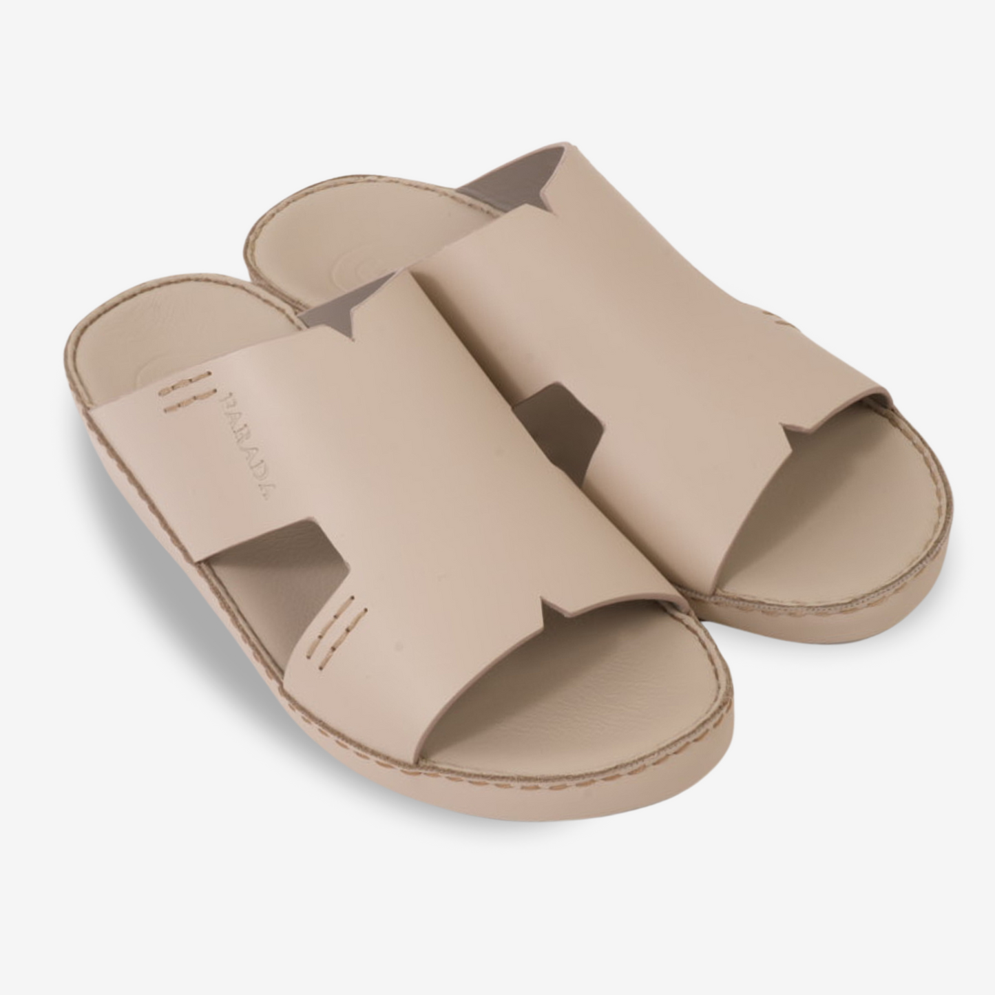 FARADA CLASSIC MENS LEATHER SANDALS WHITE SAND
