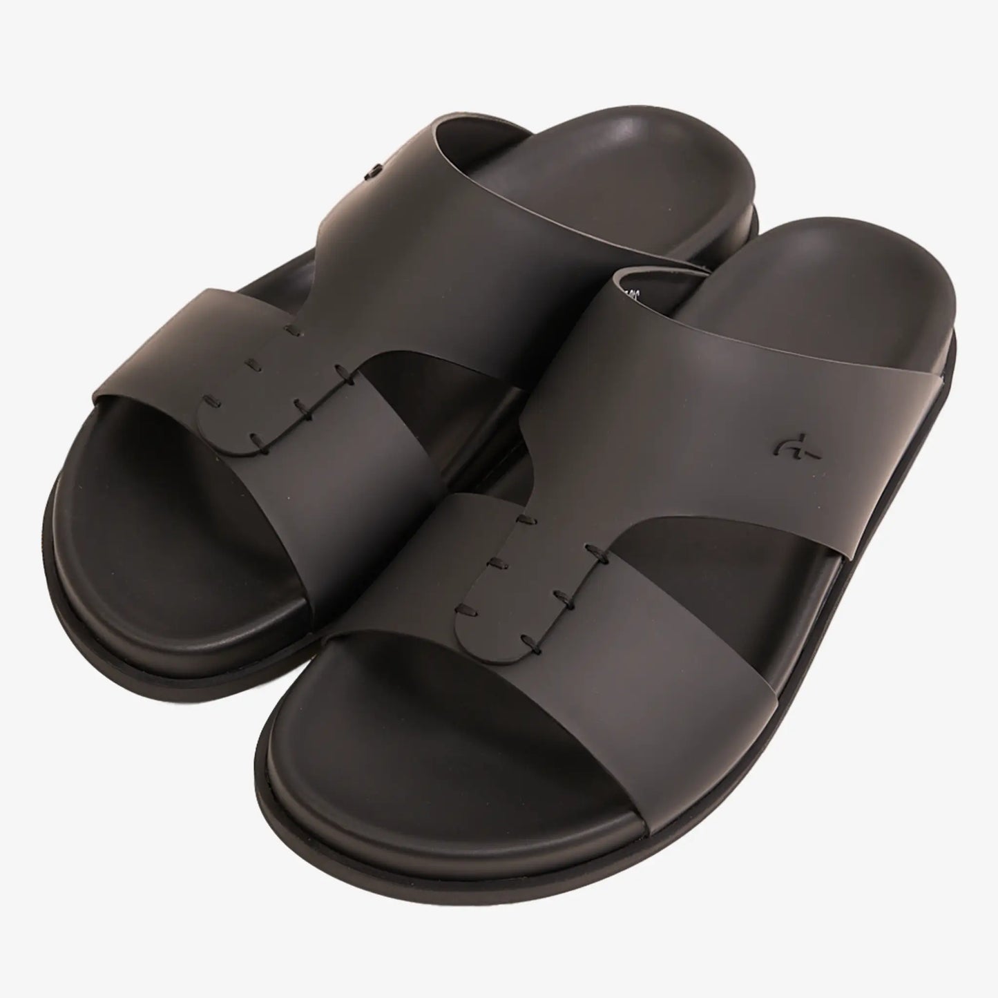 FARADA MODERN MINIMALIST LEATHER ARABIC SANDALS BLACK