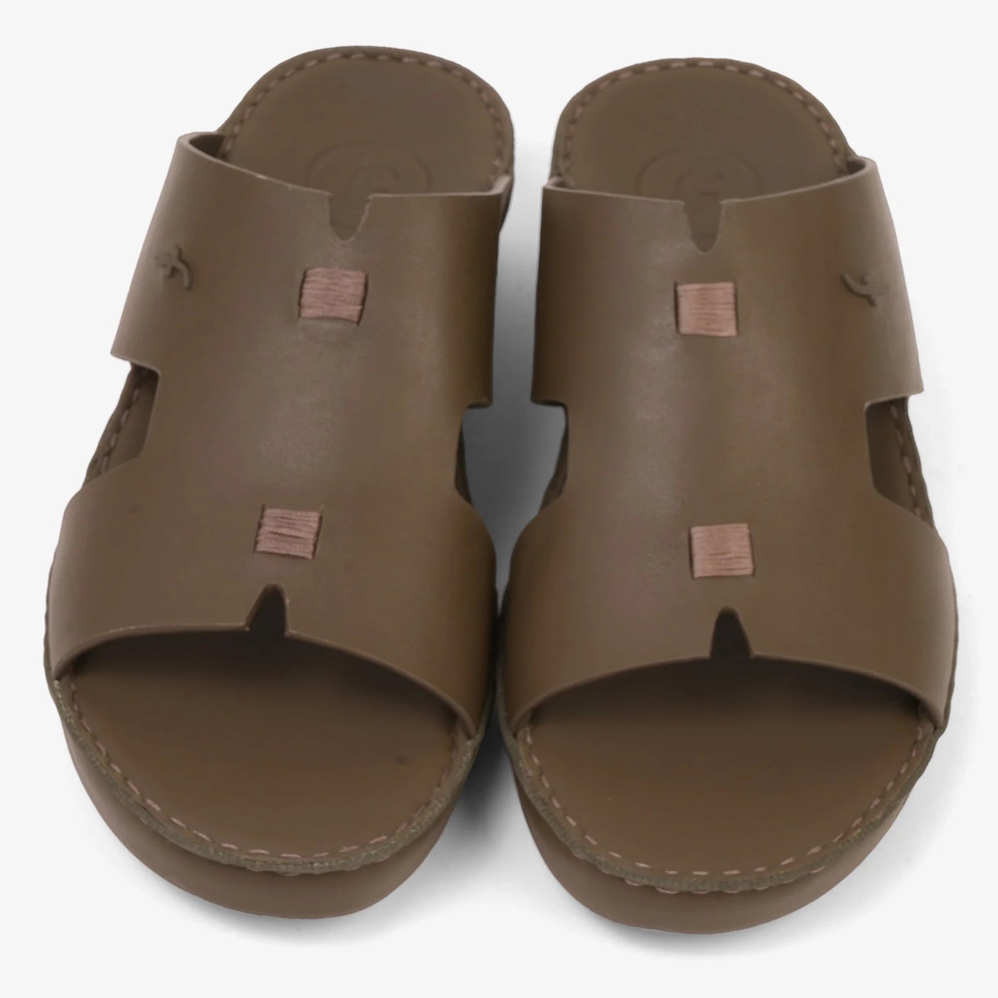 FARADA MATTE MODERN LEATHER MENS SANDALS ARMY