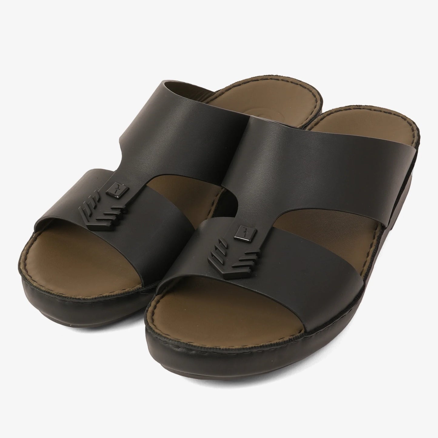 FARADA MENS UNIQUE TEXTURED WITH T-STAP SANDALS BLACK