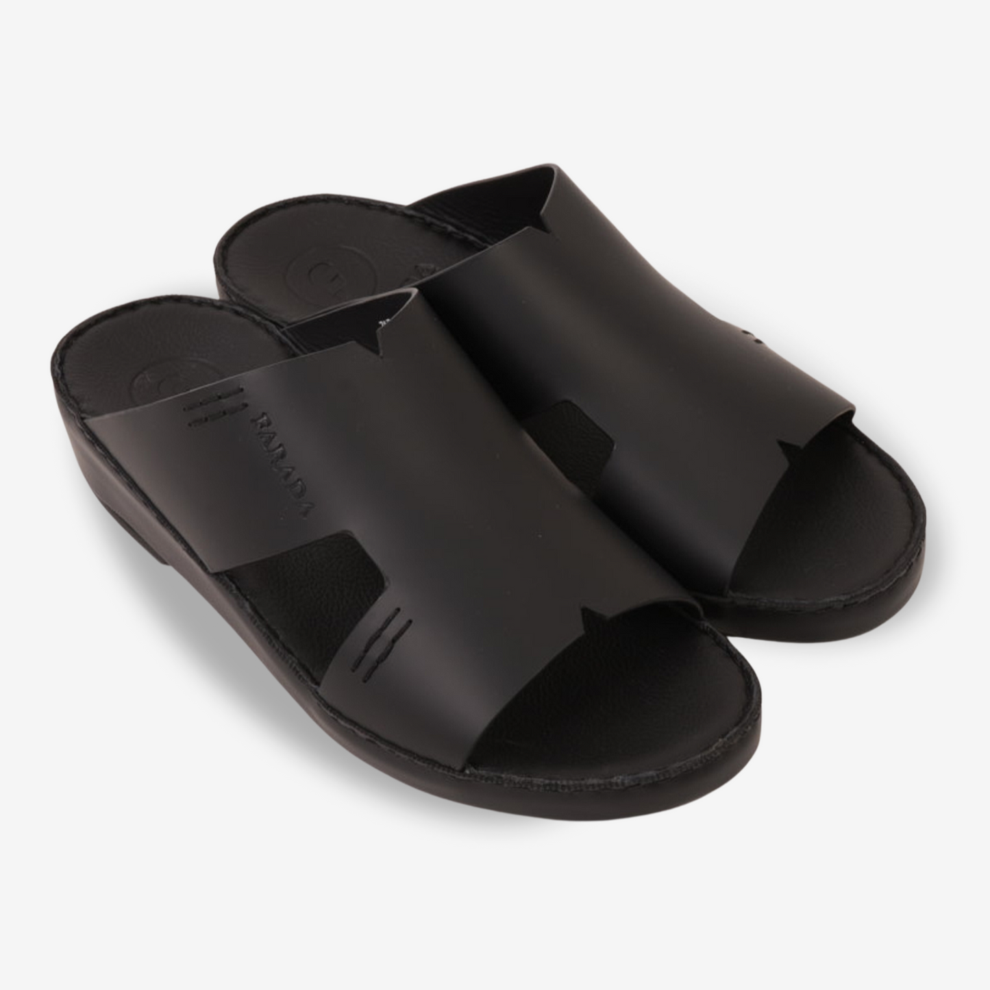 FARADA CLASSIC MENS LEATHER SANDALS BLACK