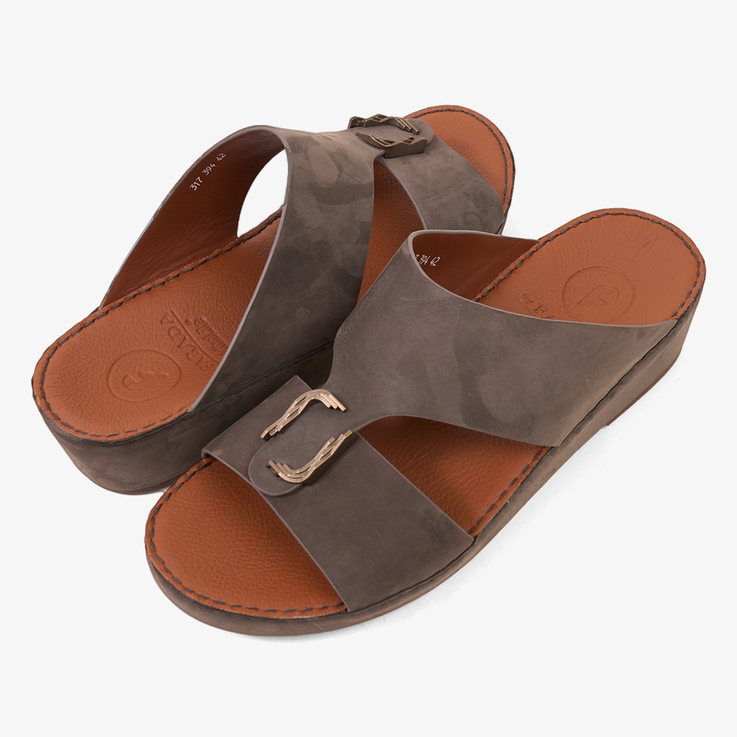 FARADA MODERN PREMIUM SUEDE ARABIC SANDALS GREY