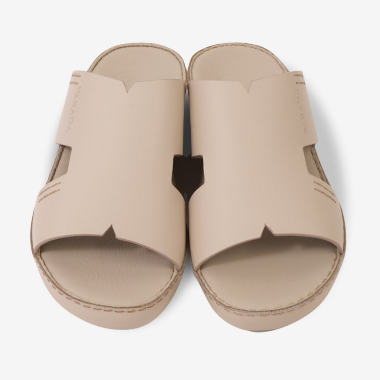 FARADA CLASSIC MENS LEATHER SANDALS WHITE SAND