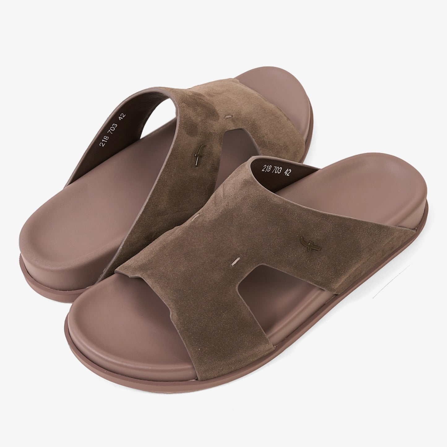 FARADA MODERN MINIMALIST SUEDE NEUTRAL TONE ARABIC SANDALS PEPE