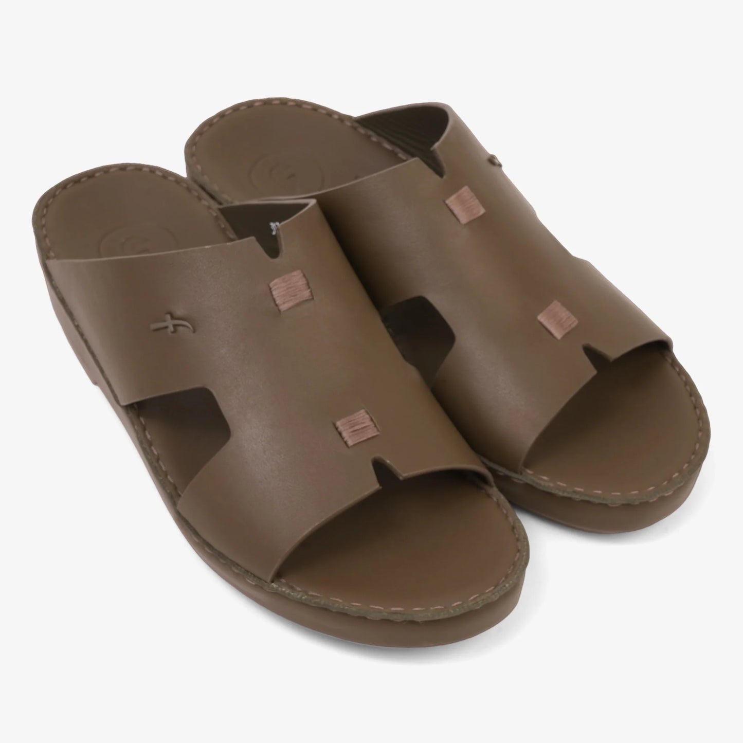 FARADA MATTE MODERN LEATHER MENS SANDALS ARMY