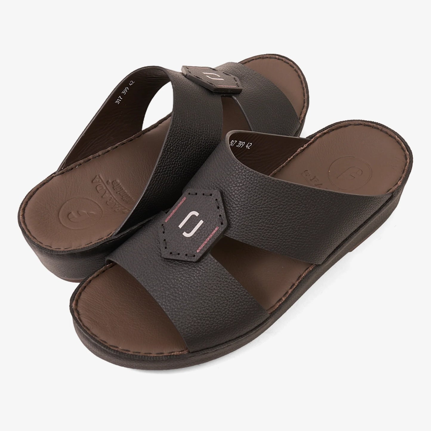 FARADA MODERN WITH BUCKLE DETAILED ARABIC SANDALS BLACK