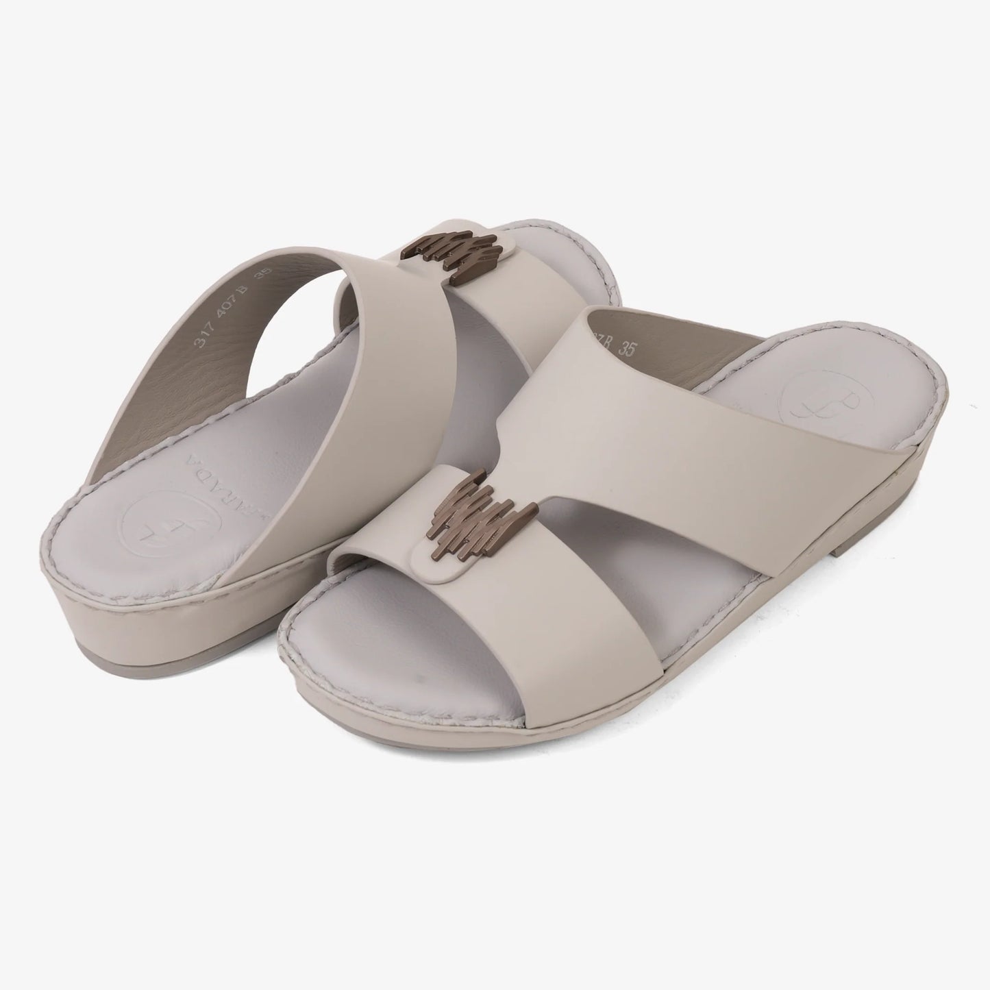 FARADA KIDS UNIQUE TEXTURED ACCENT SANDALS LIGHT GREY