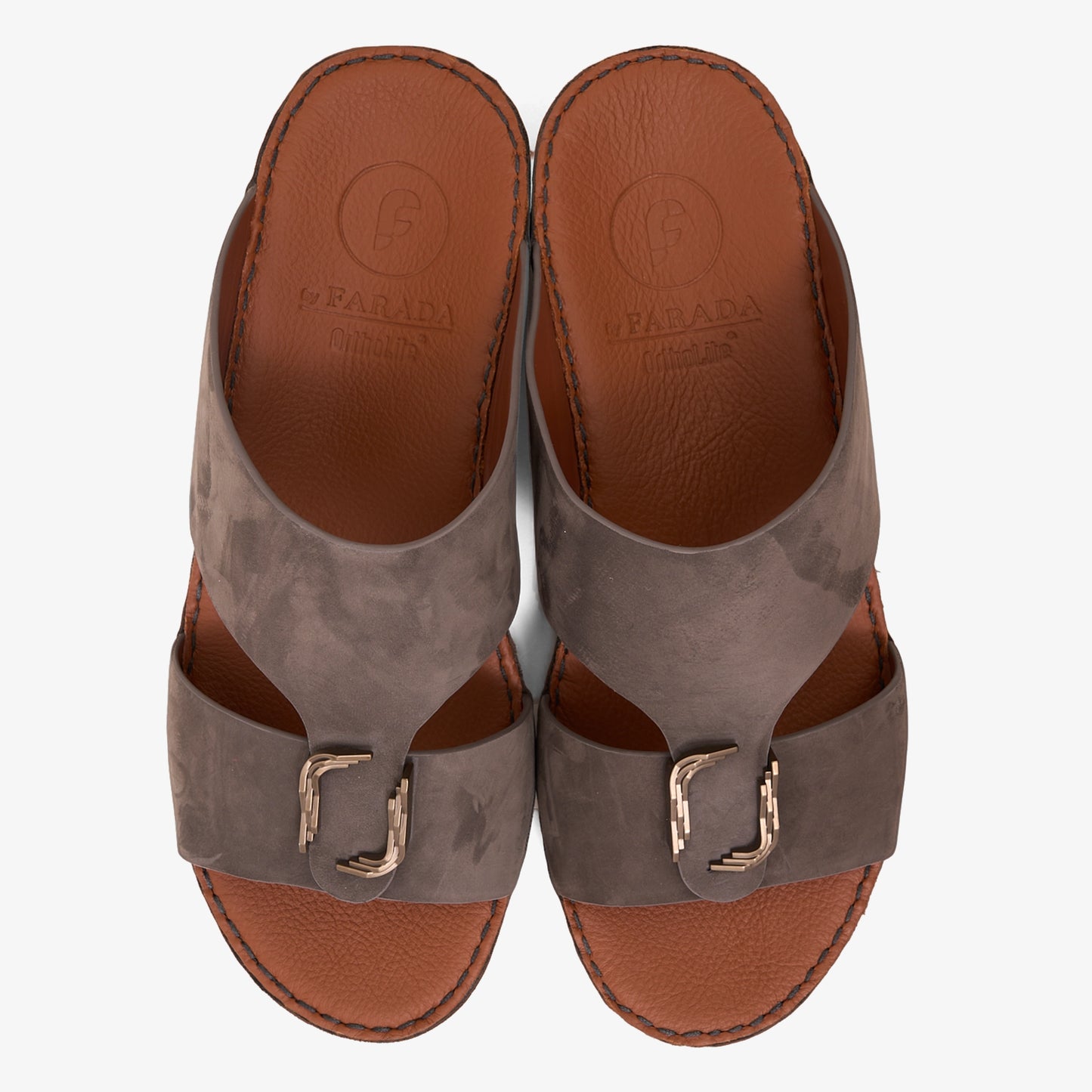 FARADA MODERN PREMIUM SUEDE ARABIC SANDALS GREY