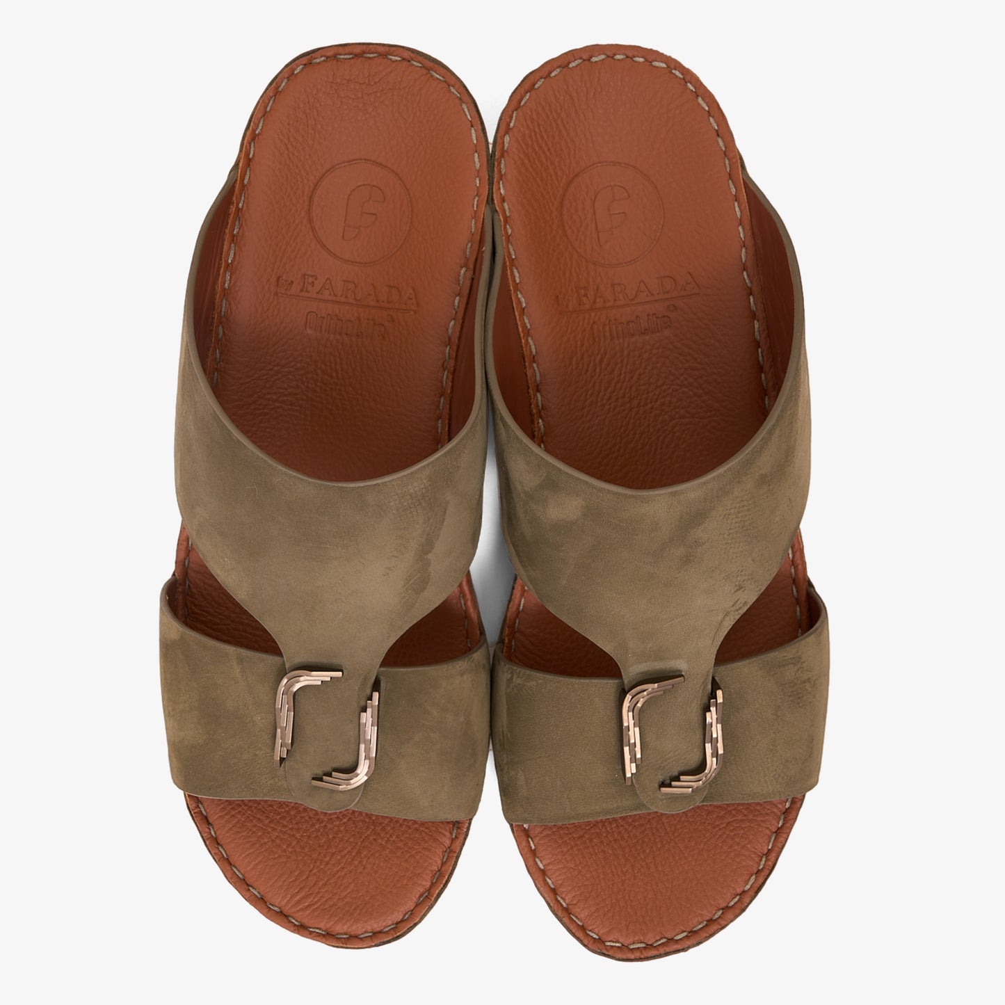FARADA MODERN PREMIUM SUEDE ARABIC SANDALS OLIVE
