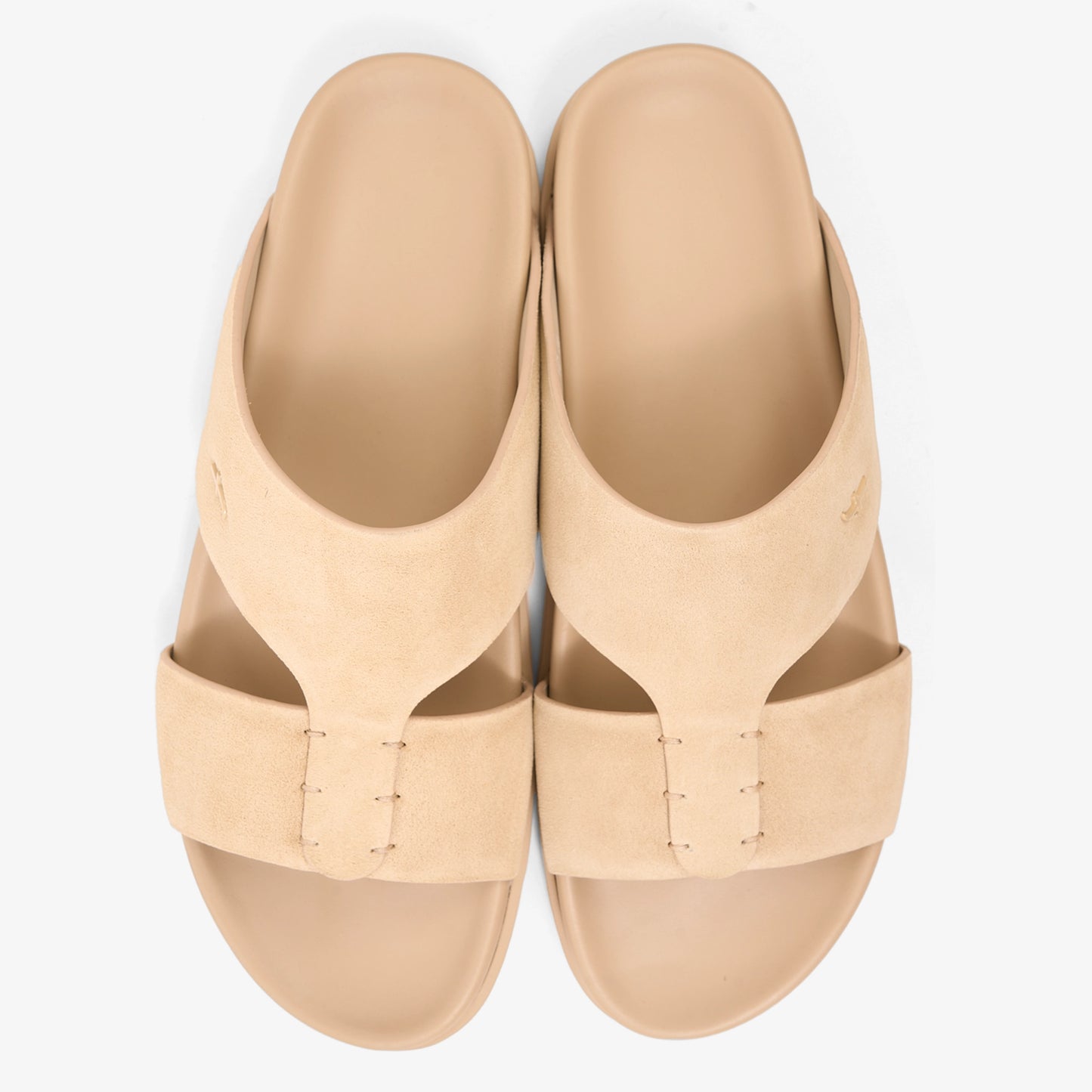 FARADA MODERN MINIMALIST SUEDE NEUTRAL TONE ARABIC SANDALS MASTICE