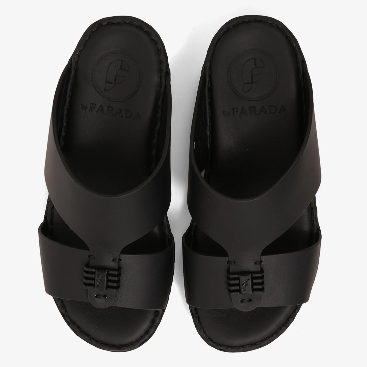FARADA KIDS SLIDE WITH TEXTURED BUCKLE SANDALS BLACK