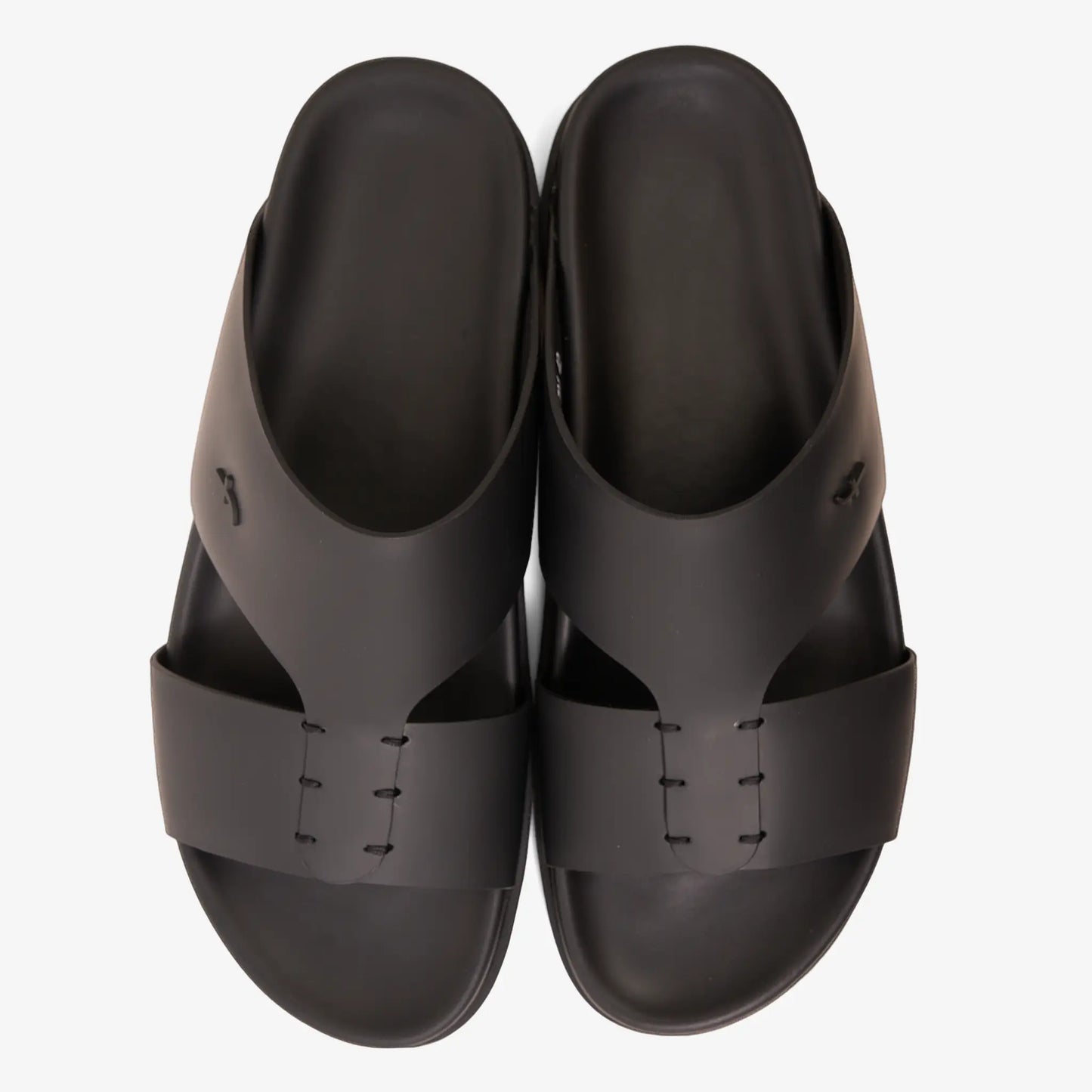 FARADA MODERN MINIMALIST LEATHER ARABIC SANDALS BLACK