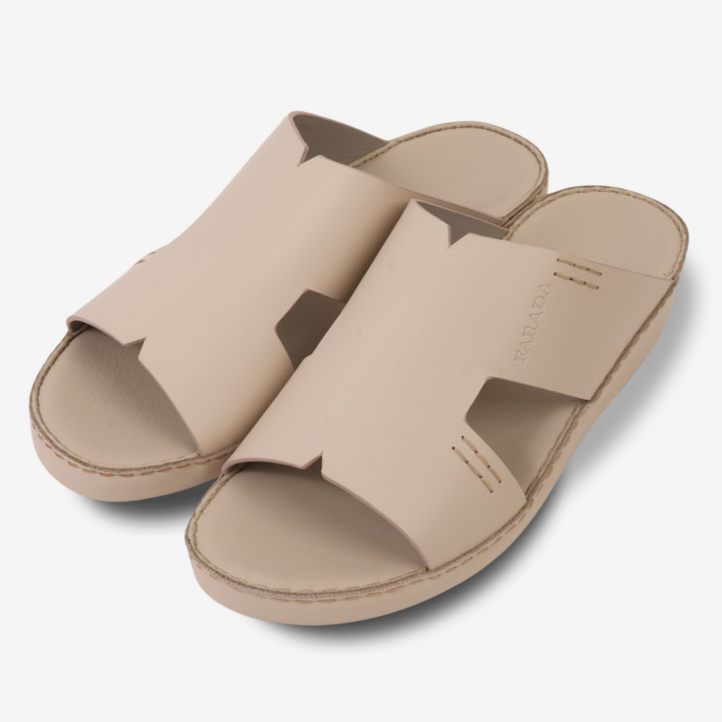 FARADA CLASSIC MENS LEATHER SANDALS WHITE SAND