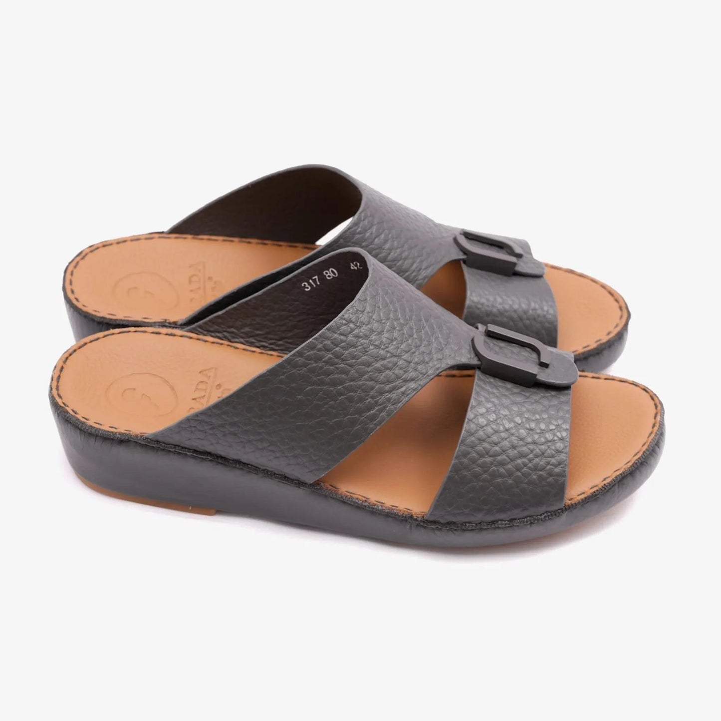 DAVINCI TIMELESS UNLINED HAMMERED CLASSIC ARABIC SANDALS ASFALTO