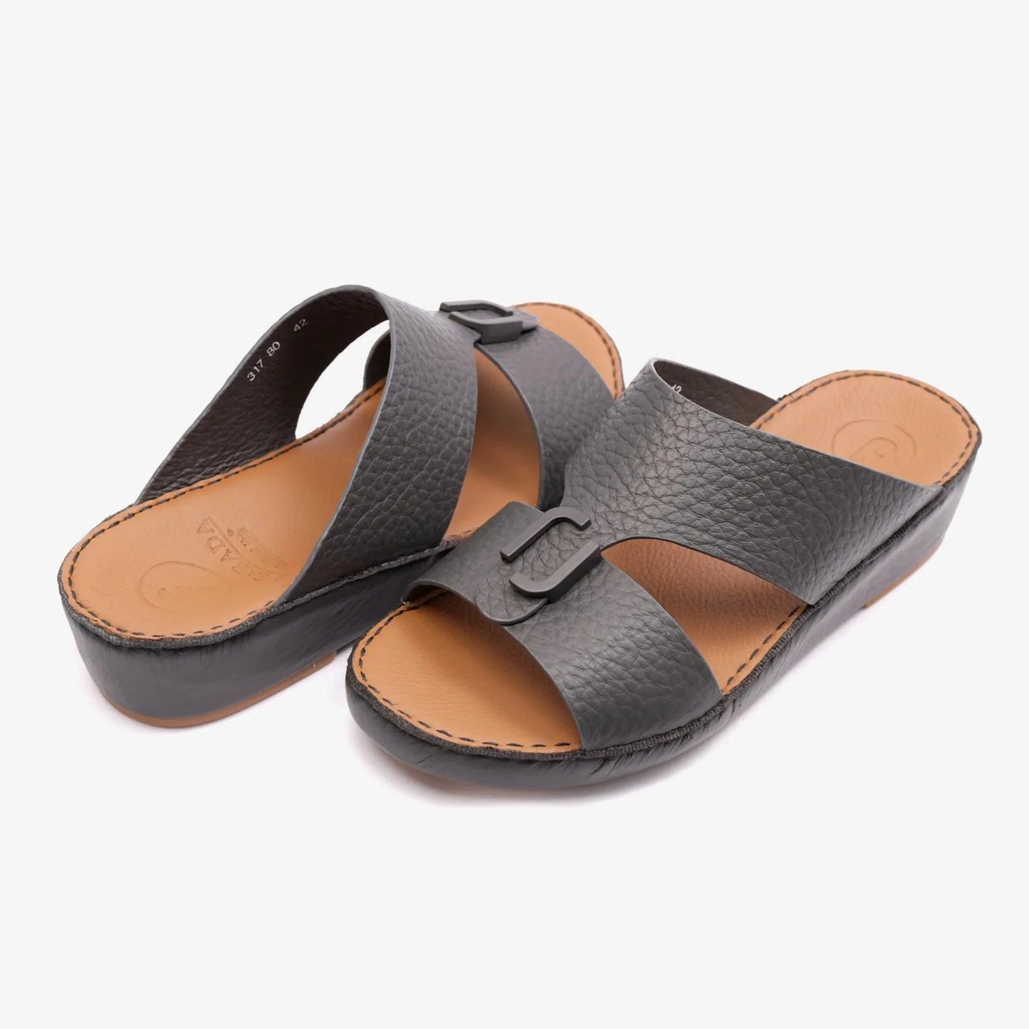 DAVINCI TIMELESS UNLINED HAMMERED CLASSIC ARABIC SANDALS ASFALTO