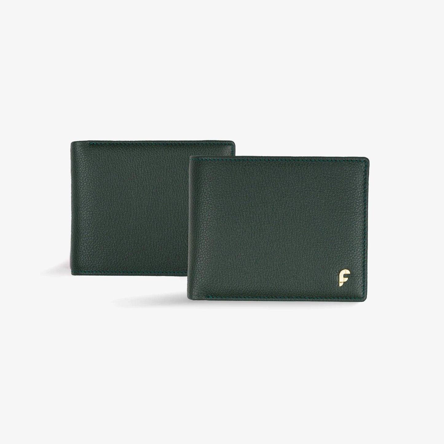 FARADA GRAIN LEATHER BIFOLD WALLET FOR MENS DARK- GREEN