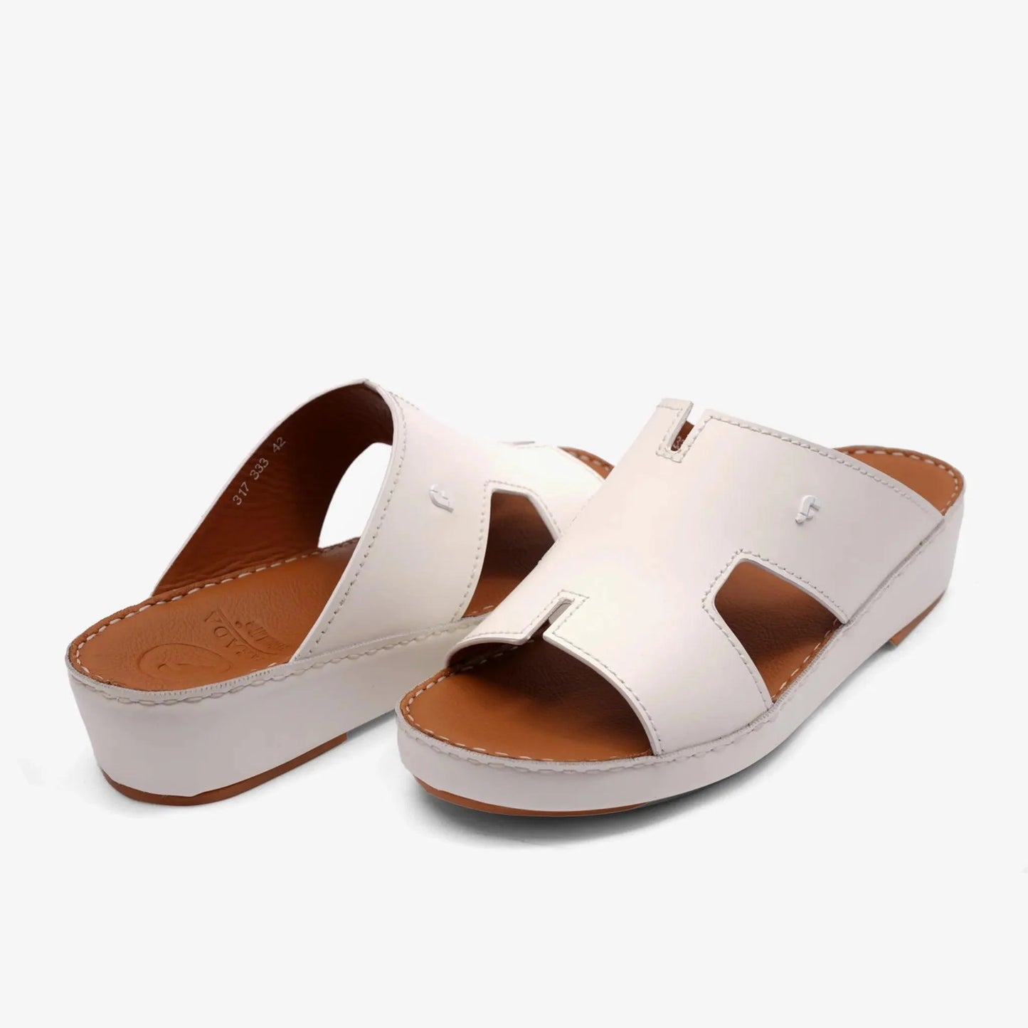 FARADA MENS DAVINCI BANI ARABIC SANDALS WHITE