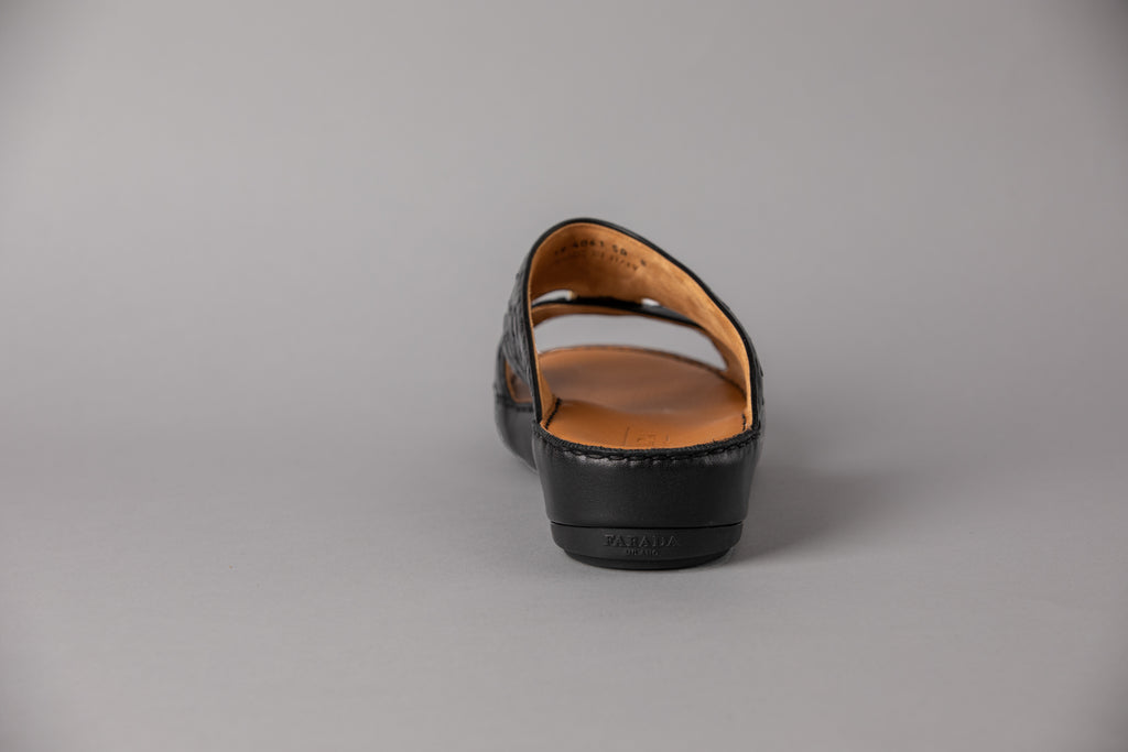 Ostrich Black Arabic Sandal (4061OST)