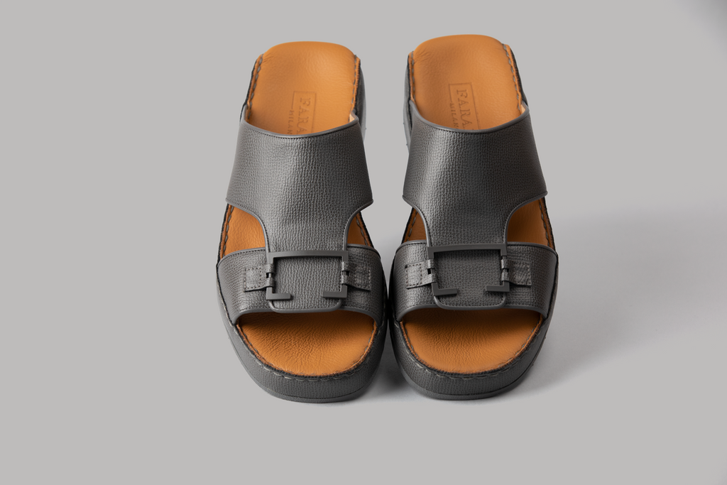 Nicolo Dark Grey Crumb Arabic Sandal (4081AA)