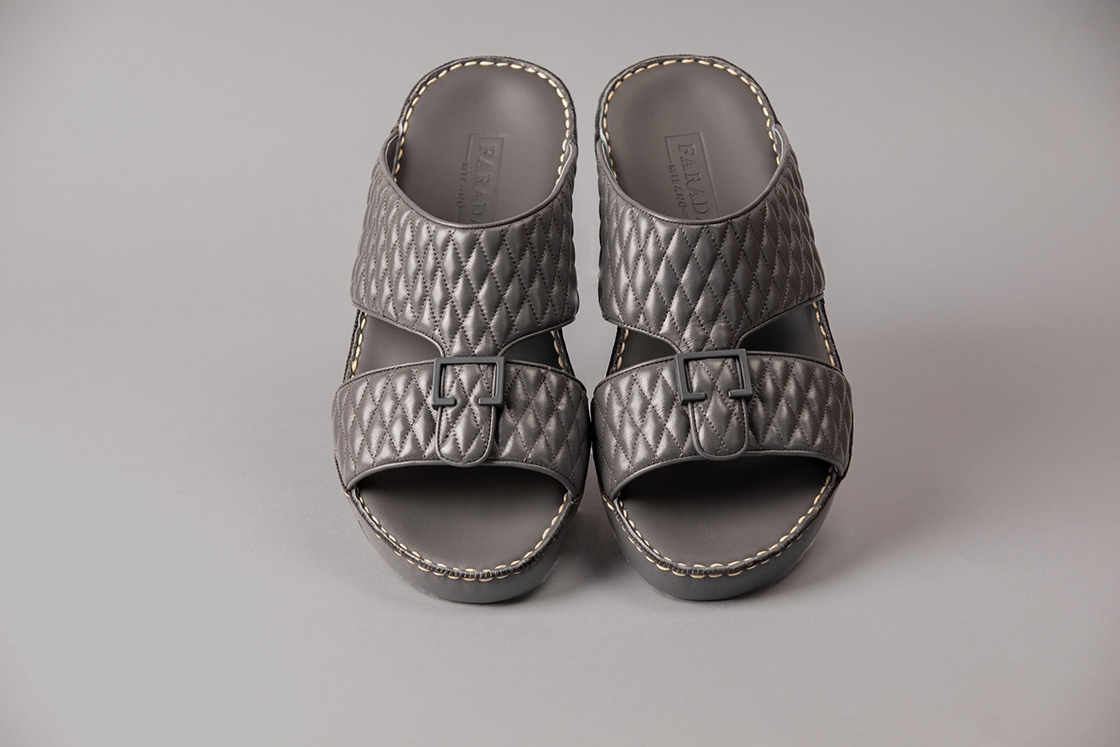 Diamond Dark Grey Arabic Sandal (4061DA)